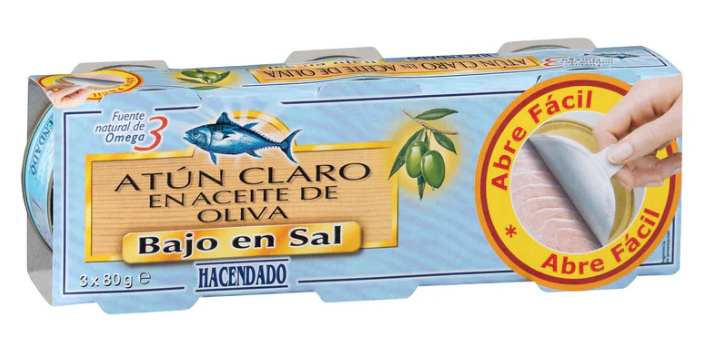 Verduras asadas con atún en conserva.